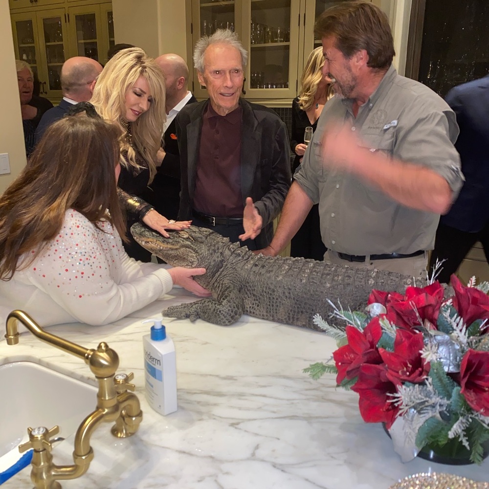 Clint Eastwood and I !!!  Lovin us some gator!